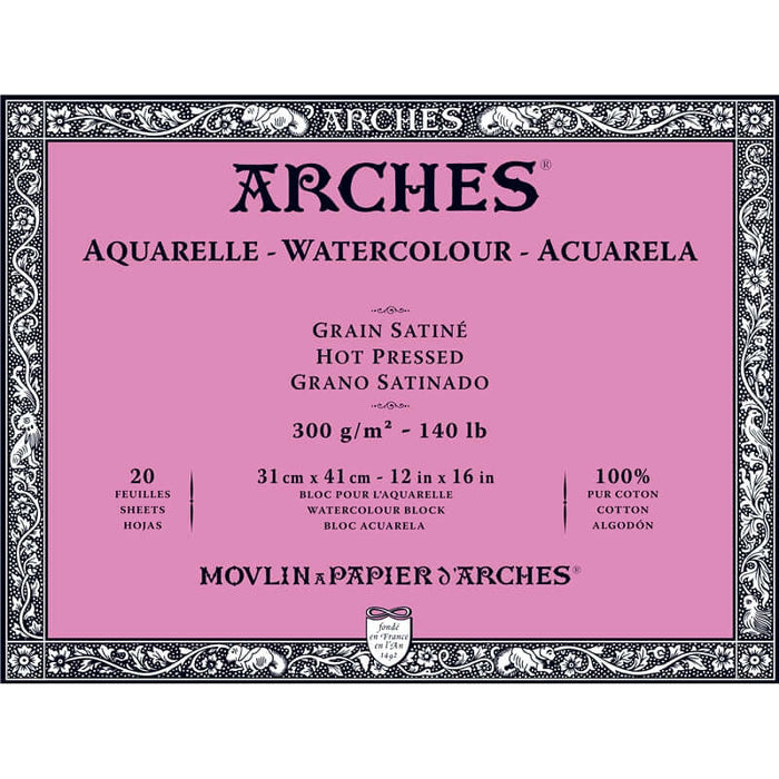 Arches Watercolour Block - 140 lb. Hot Press - 12" x 16"