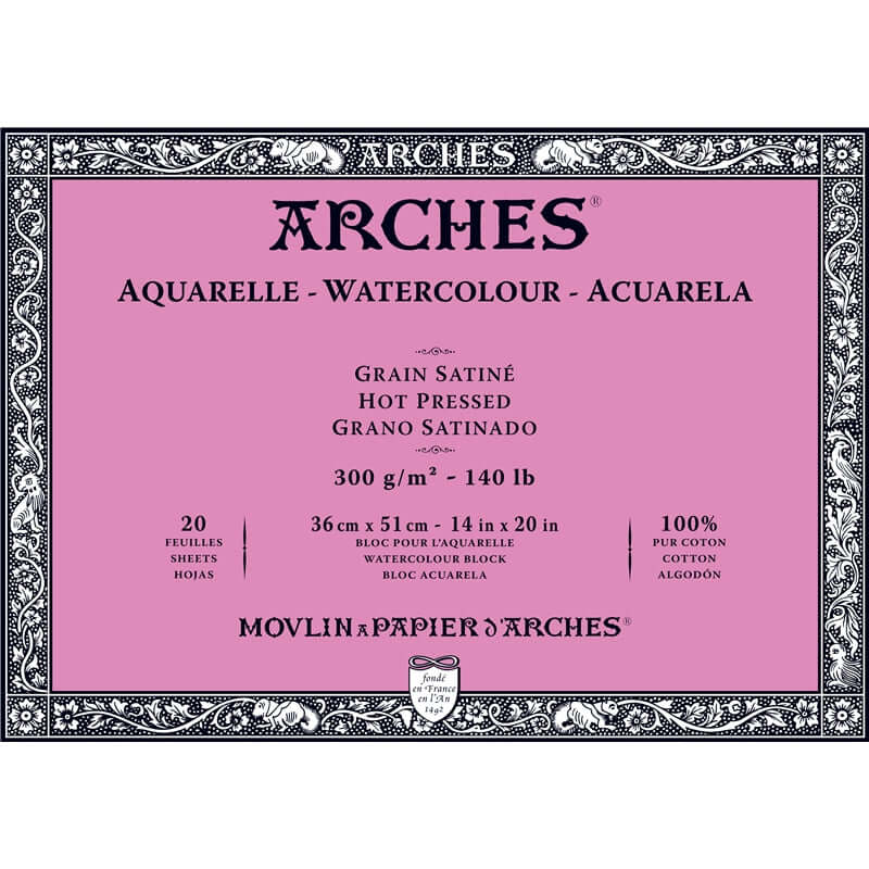 Arches Watercolour Block - 140 lb. Hot Press - 14" x 20"