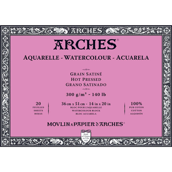Arches Watercolour Block - 140 lb. Hot Press - 14" x 20"
