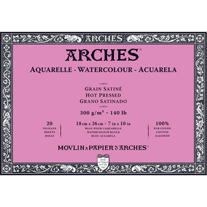 Arches Watercolour Block - 140 lb. Hot Press - 7" x 10"