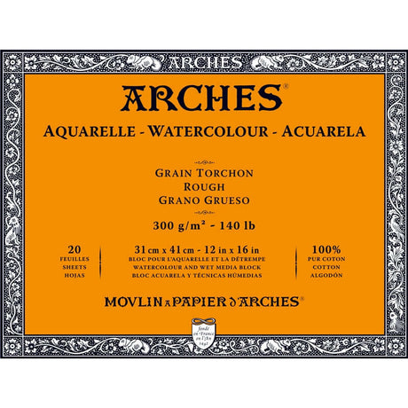Arches Watercolour Block - 140 lb. Rough - 12" x 16"