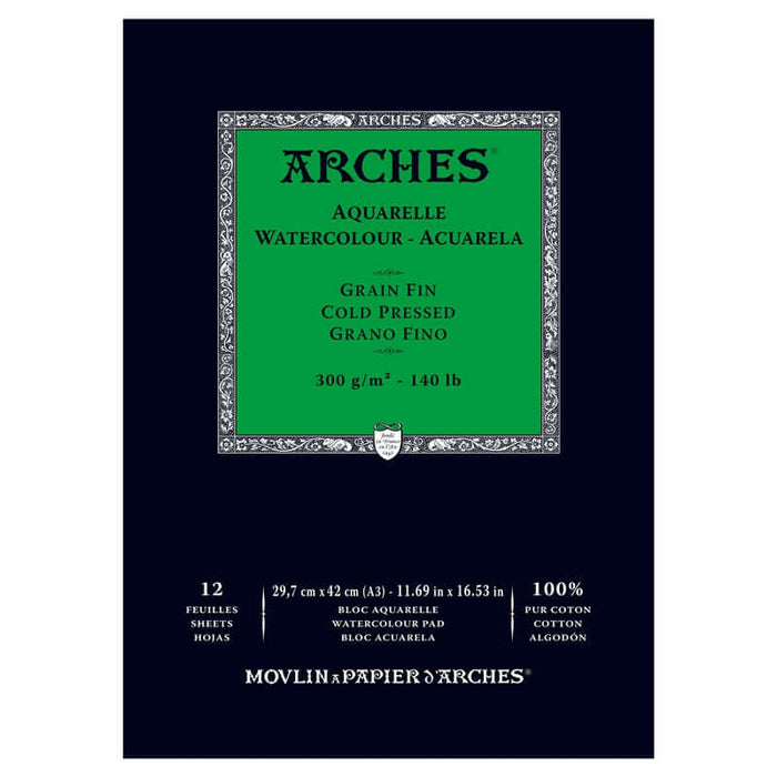 Arches Watercolour Pad - 140 lb. Cold Press - 11.69" X 16.53"