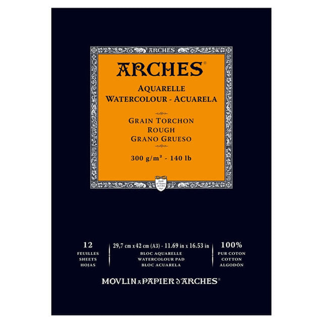 Arches Watercolour Pad - 140 lb. Rough - 11.69" X 16.53"