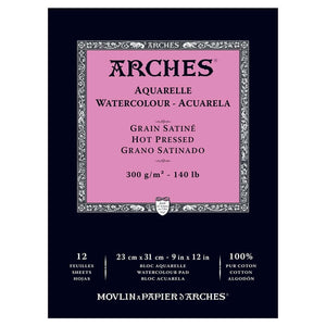Arches Watercolour Pad - 140 lb. Hot Press - 9" X 12"