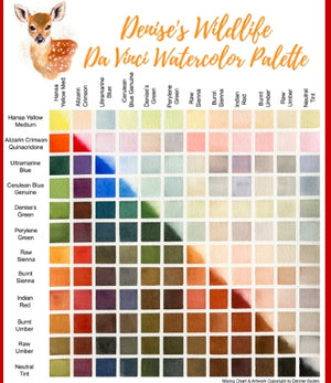 Da Vinci Denise's Wildlife Watercolour Palette Paint Set - 12 colours