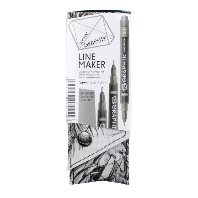 Derwent Graphik Line Maker Pen - Set of 3 - Graphite