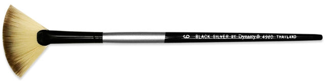 Dynasty Black Silver Fan Brush Short Handle #6