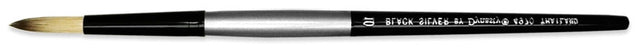 Dynasty Black Silver Round Brush Short Handle #8