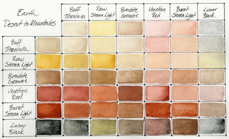 DANIEL SMITH Hand Poured Watercolor Half Pan Set – Earth: Desert to Mountains