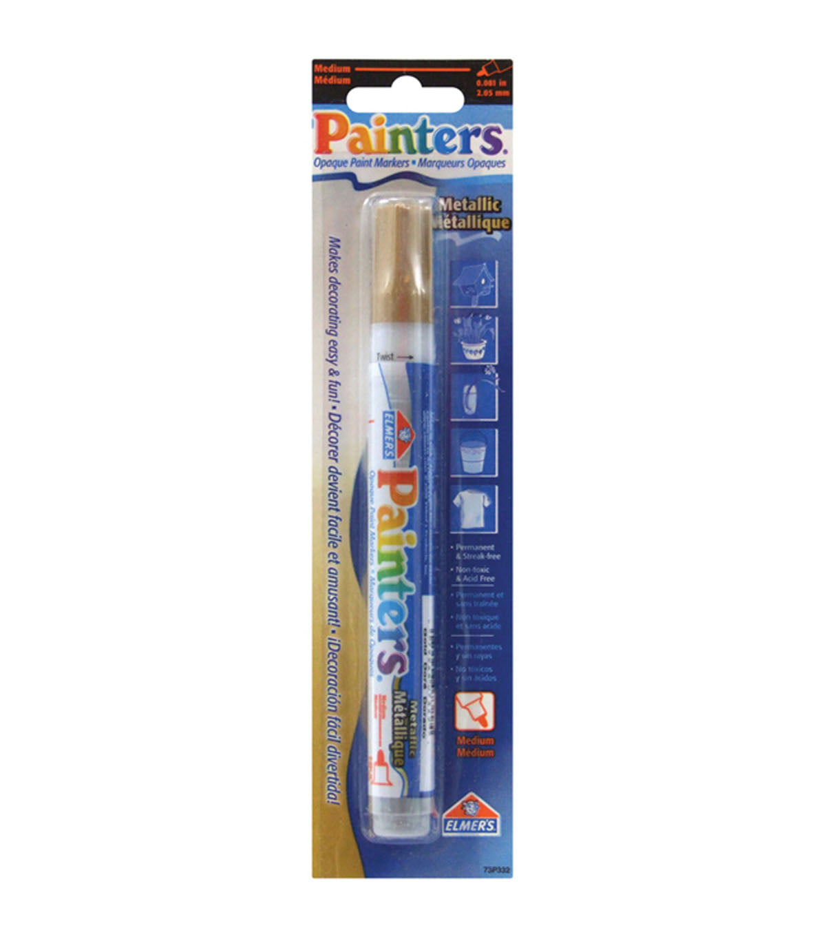  Elmer's Painters Opaque Paint Marker, Medium Point, Metallic  Gold, 1 Count : Arts, Crafts & Sewing