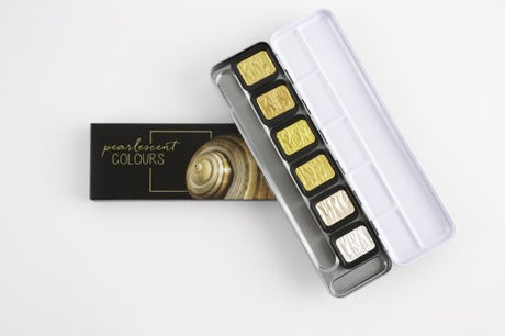 Finetec Artist Mica Metallic Watercolour Pearlescent Paint 6-Colour Set