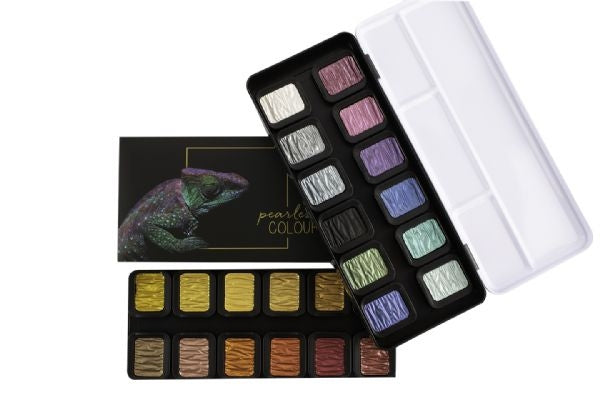Finetec Artist Mica Metallic Watercolour Pearlescent Paint 24-Colour Set