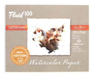 Fluid 100 Watercolour Paper Block 140 lb. Cold Press - 16" x 20"