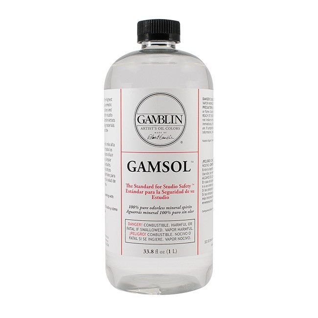 Gamblin Gamsol Odorless Mineral Spirits 33.8 Oz Bottle 