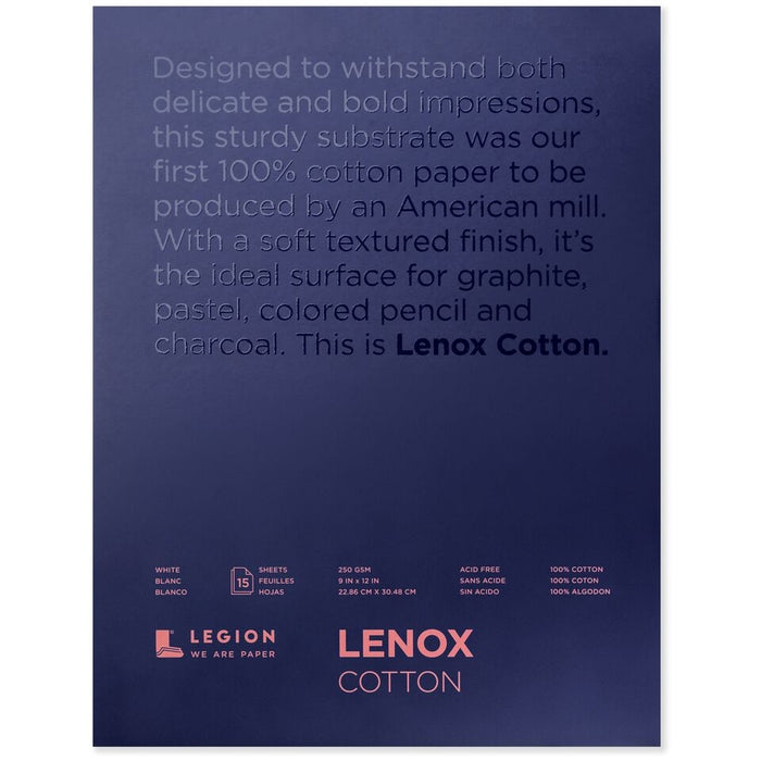 Lenox 100 White Paper Pad - 9" x 12"