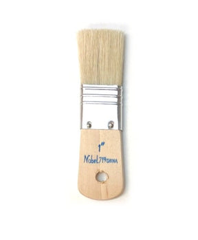 Nobel Series 719 Flat White Hog Bristle Brush - 1"
