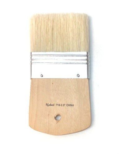 Nobel Series 719 Flat White Hog Bristle Brush - 2.5"
