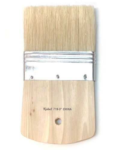 Nobel Series 719 Flat White Hog Bristle Brush - 3"