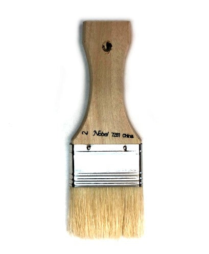 Nobel Series 7281 Flat White Hog Bristle Brush - 2"