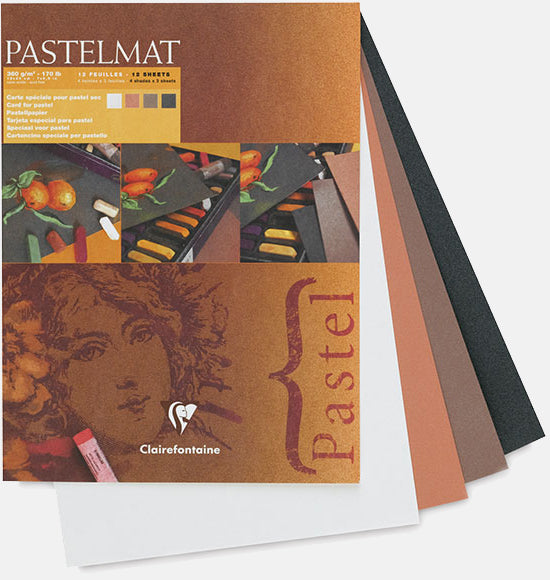 Clairefontaine Pastelmat Pad - White, Sienna, Brown, Anthracite