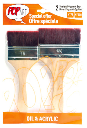 Pebeo Pop Art Spalter Brush Brown Polyamide Bristle Set of 2