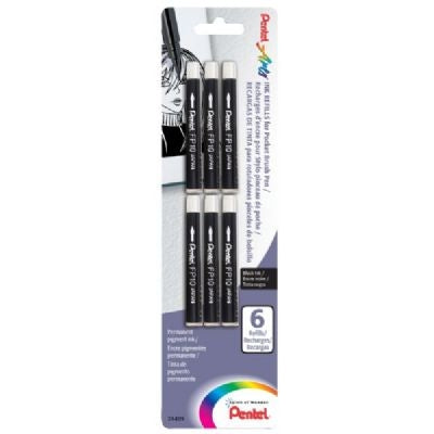 Pentel Refill for Pocket Brush Pen - Pack of 6