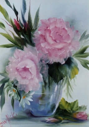 Bob Ross Floral Painting Packet - Pink Roses in Glass