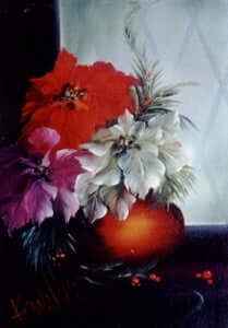 Bob Ross Floral Painting Packet - Poinsettias in a window