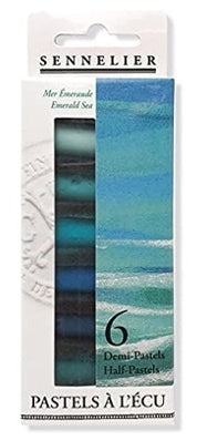 Sennelier Extra Soft Half-Pastel 6-Stick Set - Emerald Sea