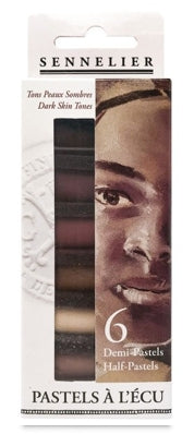 Sennelier Extra Soft Half-Pastel 6-Stick Set - Portrait Dark Tones