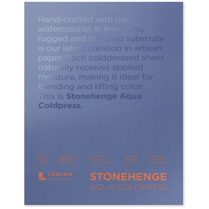 Stonehenge Aqua Watercolour Block - Cold Press 140lb. -  9" x 12"