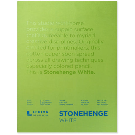Stonehenge White Paper Pad - 9" x 12"