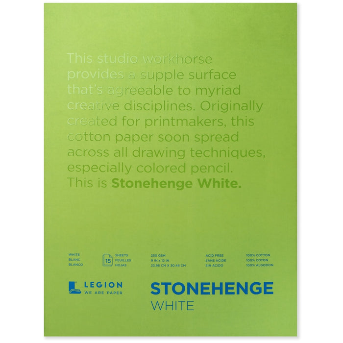 Stonehenge White Paper Pad - 9" x 12"