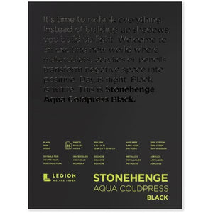 Stonehenge Aqua Black Watercolour Block - Cold Press 140lb. - 9" x 12"