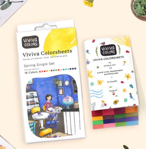 Viviva Colorsheet Single Watercolour Spring 16-Colour Set