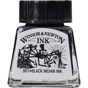 Winsor & Newton Drawing Ink - 14 ml bottle - Black Indian Ink