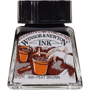 Winsor & Newton Drawing Ink - 14 ml bottle - Peat Brown