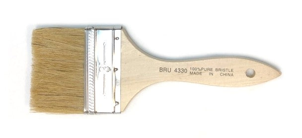 White Bristle Flat Brush - 3"