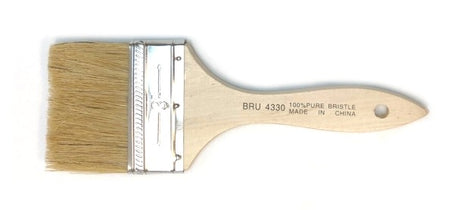 White Bristle Flat Brush - 3"