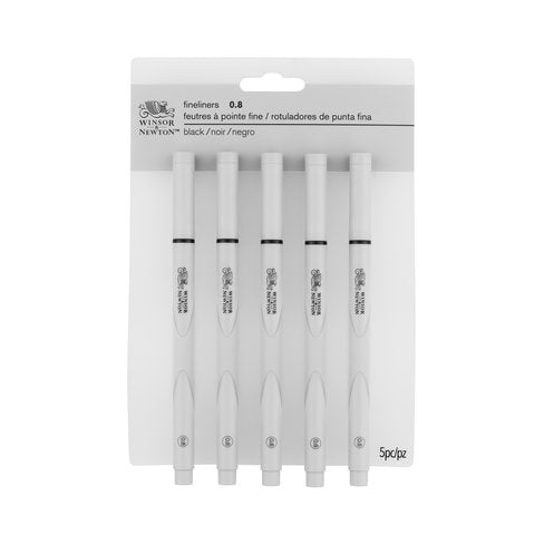 Winsor & Newton Black Fineliner Pen Set 0.8 X 5